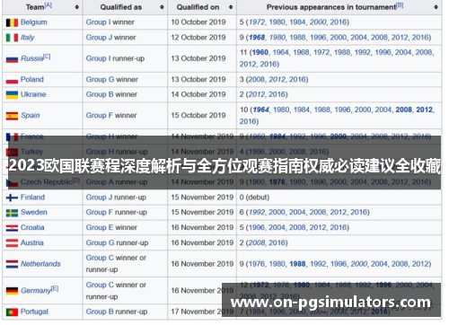 2023欧国联赛程深度解析与全方位观赛指南权威必读建议全收藏